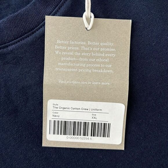 NWT Everlane The Organic Cotton Crew Uniform T-Shirt in Navy Size XXL - Picture 6 of 11